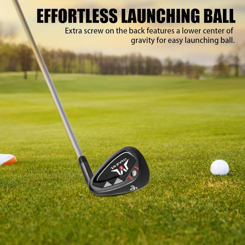 MAZEL Men Golf Iron Set (9PCS) or 1,2,3,4,5,6,7,8,9,Pitching Wedge,Sand Wedge with Steel Shafts for Right Handed Golfers - Image 4